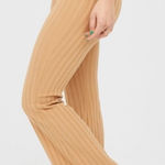 Aerie  Original Wide Leg Flare High Waisted Ribbed Legging Mustard- Size Small Photo 0