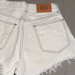 BDG Urban Outfitters Pitched Waist White Denim Shorts Size 27 raw hem Photo 2