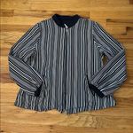 Chico's Chico’s Reversible Floral & Black and White Striped Bomber Jacket Sz 10 / 1 Photo 13