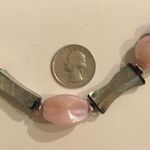 Vintage Iridescent Pale Pink & Abalone Color Beaded Necklace Black Photo 1