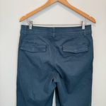 Betabrand  Women's Burton Wide Leg Crop Chino Pants Size L Dark Ocean Teal Photo 4