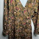 Unique Vintage  Paisley Green Long Sleeve 70’s style Wrap Dress Photo 3