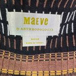 Anthropologie Maeve Black Knit Motif Wrap Midi Dress Brown Black Size M Photo 9