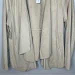Soft Surroundings  Viviana Faux Suede Beige Waterfall Open Cardigan Size L NWT Photo 4