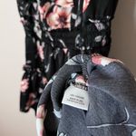 MISA Los Angeles Cecile Satin Floral Tiered Ruffle Tassel Mini Dress Black Pink Photo 9