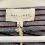 MELLODAY Women’s Cozy Striped Long Sleeve Side Tie Midi Dress Size Large NWT Photo 4