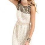 Mimi Chica B03-NEW  gold sequins and lace ivory mini dress size M Photo 0