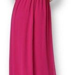 Lulus M Magenta Chiffon Maxi Dress Side Slit V Photo 1