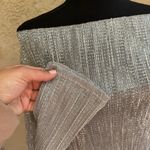 J.Crew  Silver Silver Metallic Tinsel Off-Shoulder Blouse Photo 2
