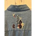 Christopher & Banks  Denim Button Down‎ Top XL Snowman Winter Holiday Party Photo 5