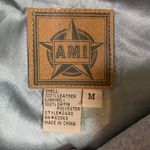 AMI Womens Gray Suede Leather Button Down Jacket Size Medium Photo 4