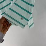 Talbots T by Striped Textured Cotton Blen Short Sleeve Twisted Back Keyhole Tee Photo 4