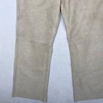 Hugo Boss Vintage Red Label Lamorin Low Rise 100% Leather Wide Leg Tan Pants-10 Photo 13