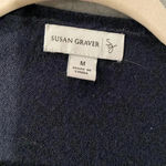 Susan Graver  Navy Blue Open Front Knit Cardigan Short Kimono Sleeve Size M Photo 6