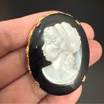 Vintage Unsigned White Lucite Black Satin Glass Gold Photo 7