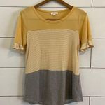 Hailey & Co. COPY - Yellow and Gray Colorblock Top. Photo 0
