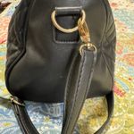 Mango  Quilted Black Faux Leather Satchel Handbag Gold Hardware Crossbody Strap Photo 5