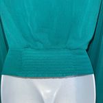 EXPRESS  Teal Green Textured Wrap With Side Tie Long Sleeve Blouse NWT Small Photo 6