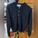 Milano black Cardigan with Gold Buttons Size M Photo 2