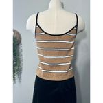 St. John  Sport Brown & White Striped Knit Tank Top Y2K Neutral Tone Size Small Photo 2
