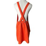 Listicle  Womens Size L Overall Style Jumper Dress Coral Orange Buttons Stretch Photo 5