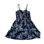 Band of Gypsies Tiered Ruffle Mini Dress Blue Floral Large Photo 1
