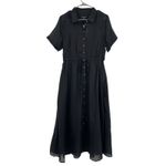 J.Crew Cerise shirt-dress in ramie Black Size 12 NWT Old Money Quiet Luxury Photo 4