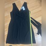 Naked Zebra black sleeveless mini dress tie at waist ladies Large NWT Photo 3