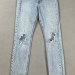 H&M  Women Jeans 2 Curvy Jeggings Ultra High Waist Ankle Length Ripped Light Wash Photo 0