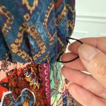 Suki So Juliet Hi Low Kasbah Print Tiered Ruffle Bandana Patchwork Boho Dress $3 Red Size L Photo 5