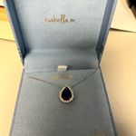 Isabella M necklace 16 plus 2 additional inches blue stone cubic zirconia silver Photo 3