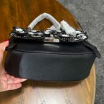 Michael Kors  Cassie Floral Applique Black Leather Large Satchel Crossbody Bag Photo 3