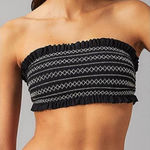 Tory Burch New.  black smocked bikini top. XS Photo 0