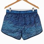 Under Armour  Athletic Shorts Womens M Blue Purple Striped Athleisure Gym Fitness Photo 2