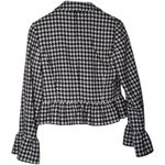 Charles Gray London Vintage Houndstooth Wool Jacket Womens Size 8 Ruffle Hem Black Photo 1