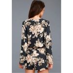 Lulus Prairie Daydream Washed Floral Print Romper 887 Blue Photo 1