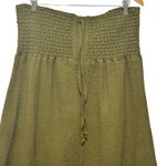 ExOfficio Women Skirt‎ XL Olive Green Smocked Waist Textured Boho Travel Earthy Size 18 Photo 3