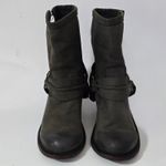 Independent Boot Co. Women's Olive Leather Harness Ankle Boots Block Heel Size 6 Green Photo 4