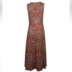 Peruvian Connection  Art Print Abstract Jersey Sleeveless Maxi Dress Rust Red XS Photo 1