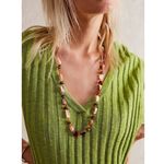 Free People Ariana Ost At The Market Necklace Pink NWT Belly Chain Shells Beach Photo 2