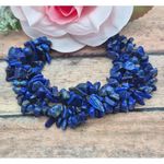 None Natural Blue Lapis Chip Stone Muti Strand Bracelet Boho Hippie Nature Lover Photo 2