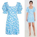 Anthropologie Faithfull the Brand La Barben blue floral leyla mini dress size XS puff sleeves Photo 2