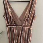 Miami ‎ Jumpsuit Cotton Tie Waist Multi Color Striped Medium Photo 5
