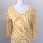 Esprit Vintage Y2K Yellow & White Striped Long Sleeve T-Shirt Photo 2