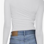 Long Sleeve Double Lines Slim fit Bodysuit White Size L Size L Photo 3