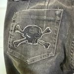 Bubblegum  USA Skull Skinny Jeans Black Stretch Y2K Goth Emo Punk Size 11/12 Photo 4