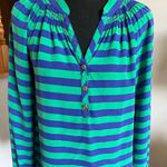 Lilly Pulitzer Lilly‎ Pulitzer Stripe Elsa Pull Over 💯 Silk Blouse. Photo 0