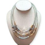 EXPRESS  Triple Strand Beaded Steampunk Gunmetal Chunky Collar Necklace Photo 0