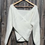 Dazy Elegant White Wrap Sweater Size M Photo 1