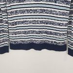 Croft & Barrow  Navy and White Striped V-Neck Sweater Size XL Navy Knit Sweater Photo 2